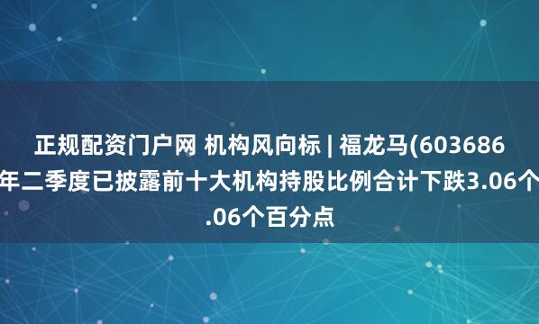 正规配资门户网 机构风向标 | 福龙马(603686)2025年二季度已披露前十大机构持股比例合计下跌3.06个百分点
